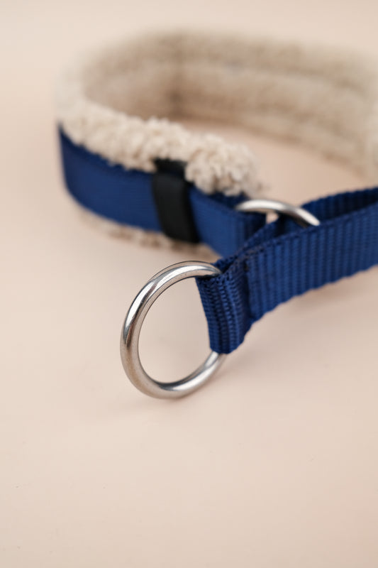 Zugstopp-Halsband "Cozy Wintertime" - Nachtblau mit Teddy