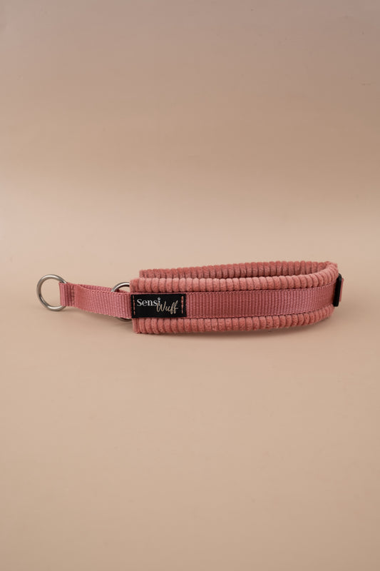 Zugstopp-Halsband "Soft Summer Breeze" - Altrosa mit altrosa Cord