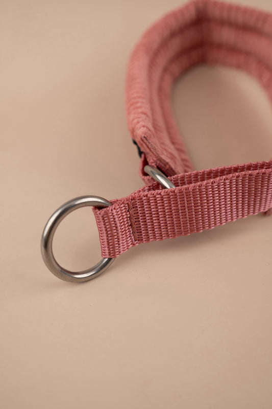 Zugstopp-Halsband "Soft Summer Breeze" - Altrosa mit altrosa Cord