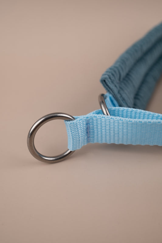 Zugstopp-Halsband "Soft Summer Breeze" - Eisblau mit petrol Cord