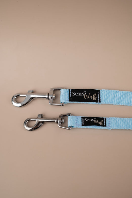 City-Leine "Soft Summer Breeze" - Eisblau mit petrol Cord