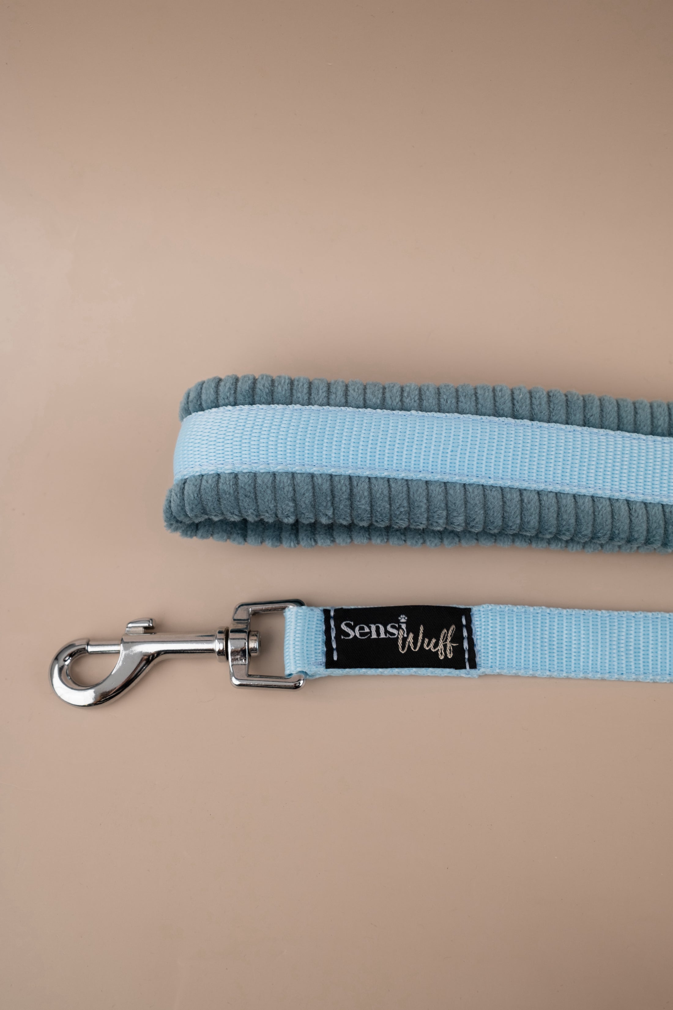 City-Leine "Soft Summer Breeze" - Eisblau mit petrol Cord
