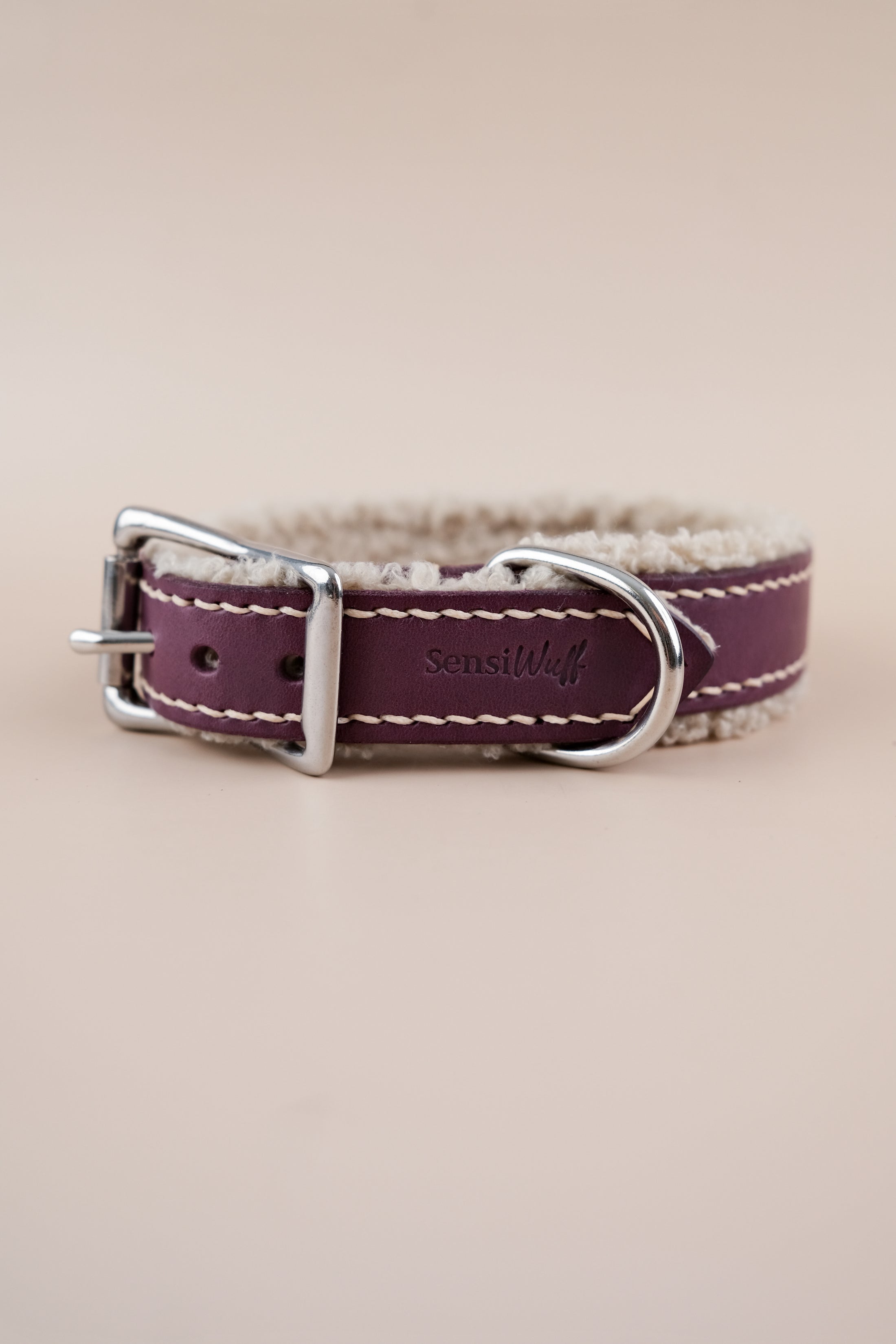 Halsband "Cozy Wintertime" Winterbeere Leder mit Teddy