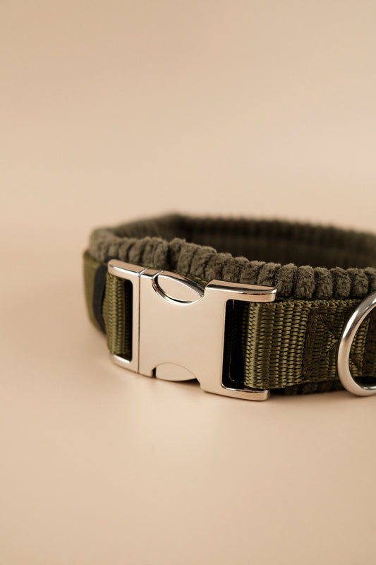 Halsband "Pure Elegance" - Olive mit Cord